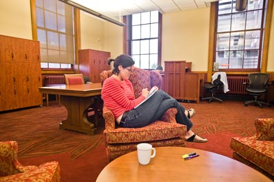 studying in Messinger Room