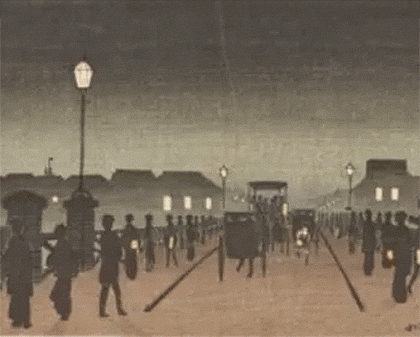 sillouettes of city scene