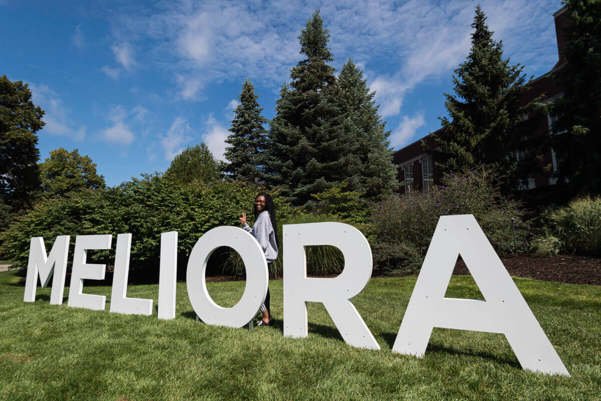 Meliora signage at University of Rochester