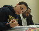 student writing