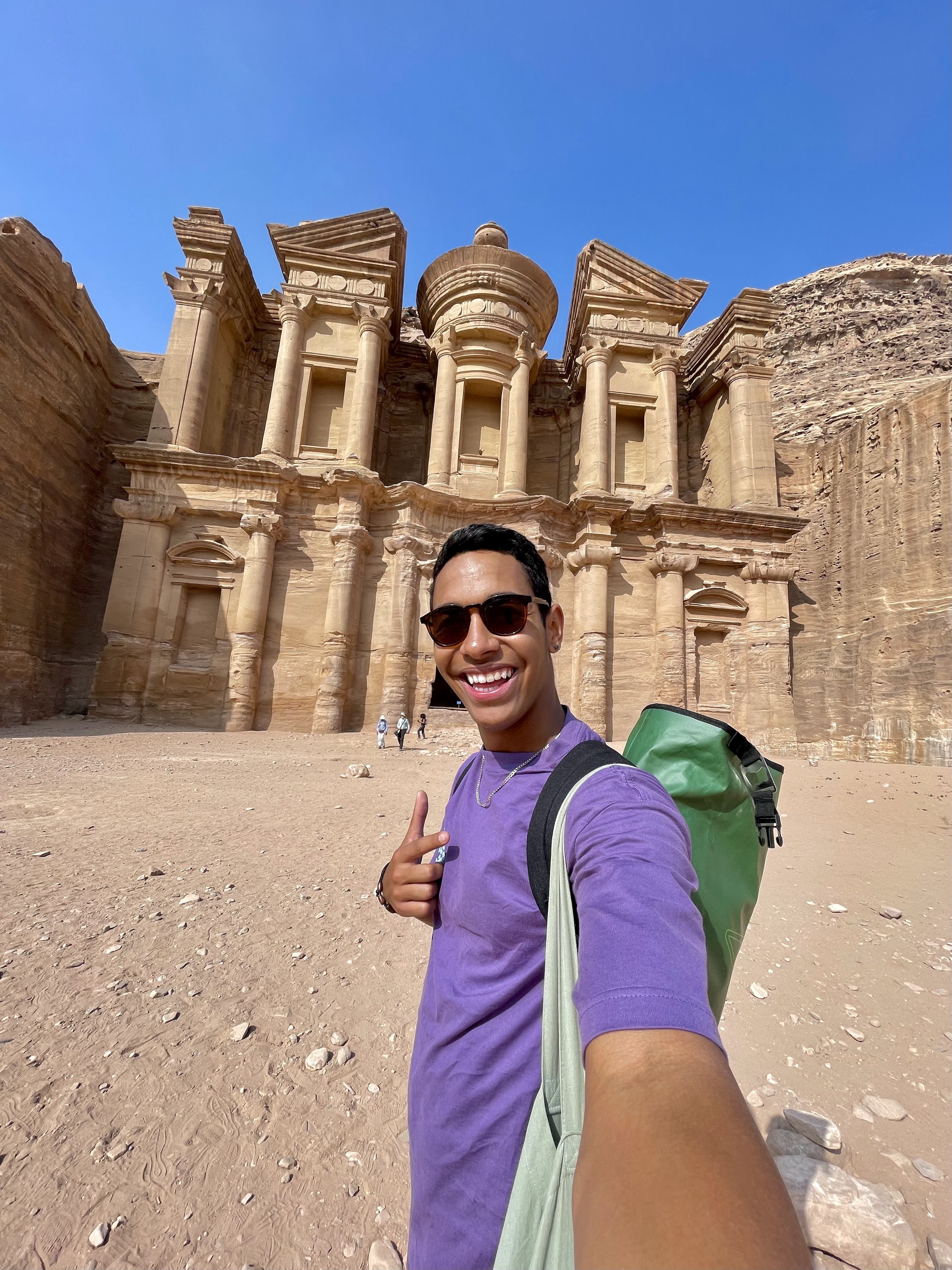 Selfie in front of the canyon of Petra