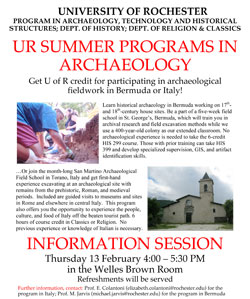 Summer Archaeology Info Session Poster