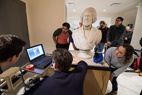 Scanning a bust of Frederick Douglass
