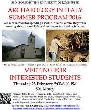 Summer program in Italy flyer