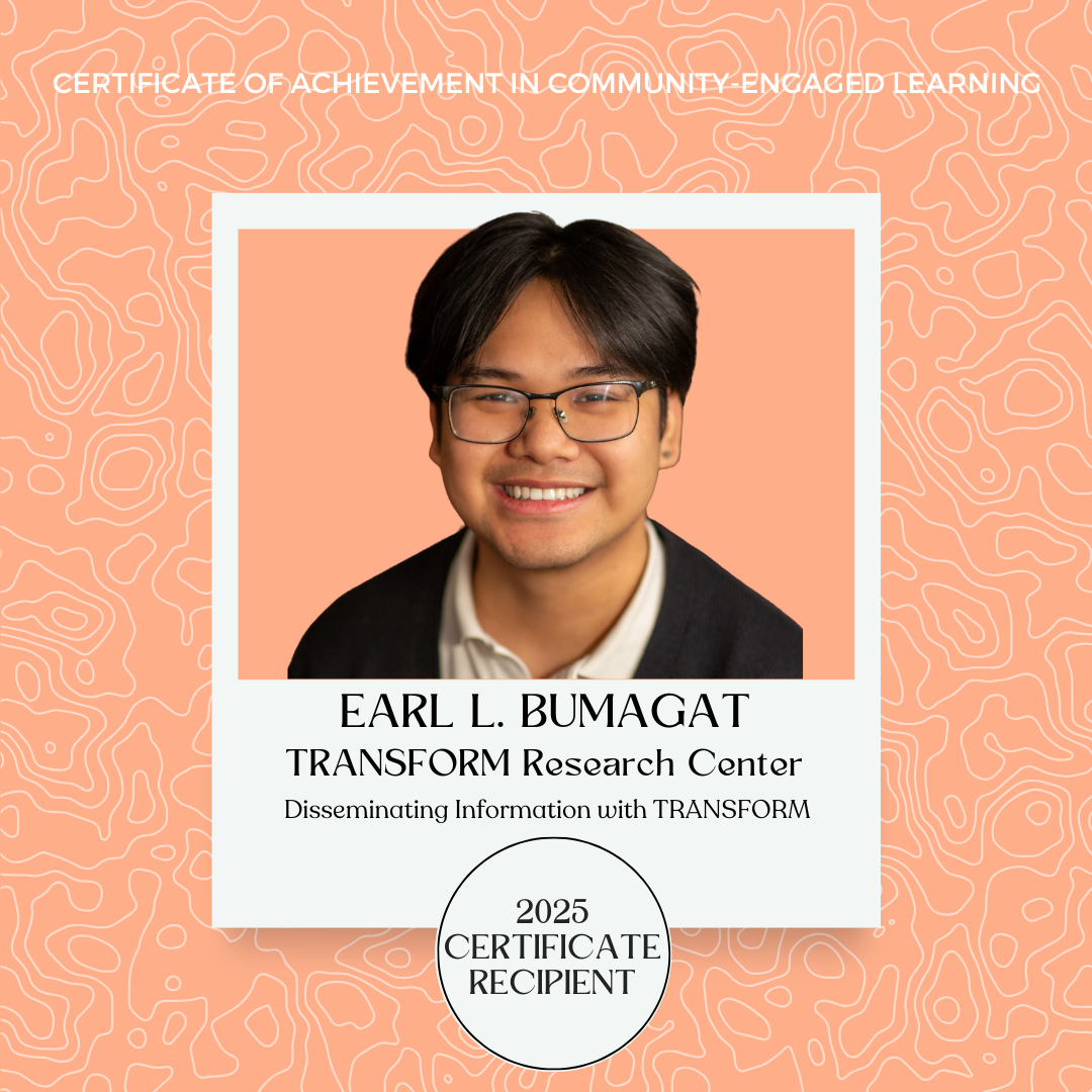 A headshot of the recipient in a Polaroid frame on a colored graphic background.