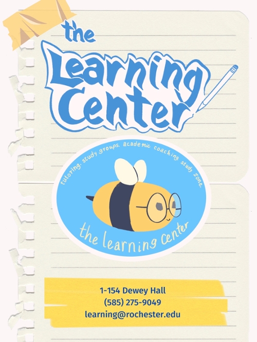 A flyer promoting the Learning Center.
