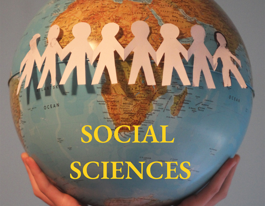 Two hands holding a globe with paper people encircling it.