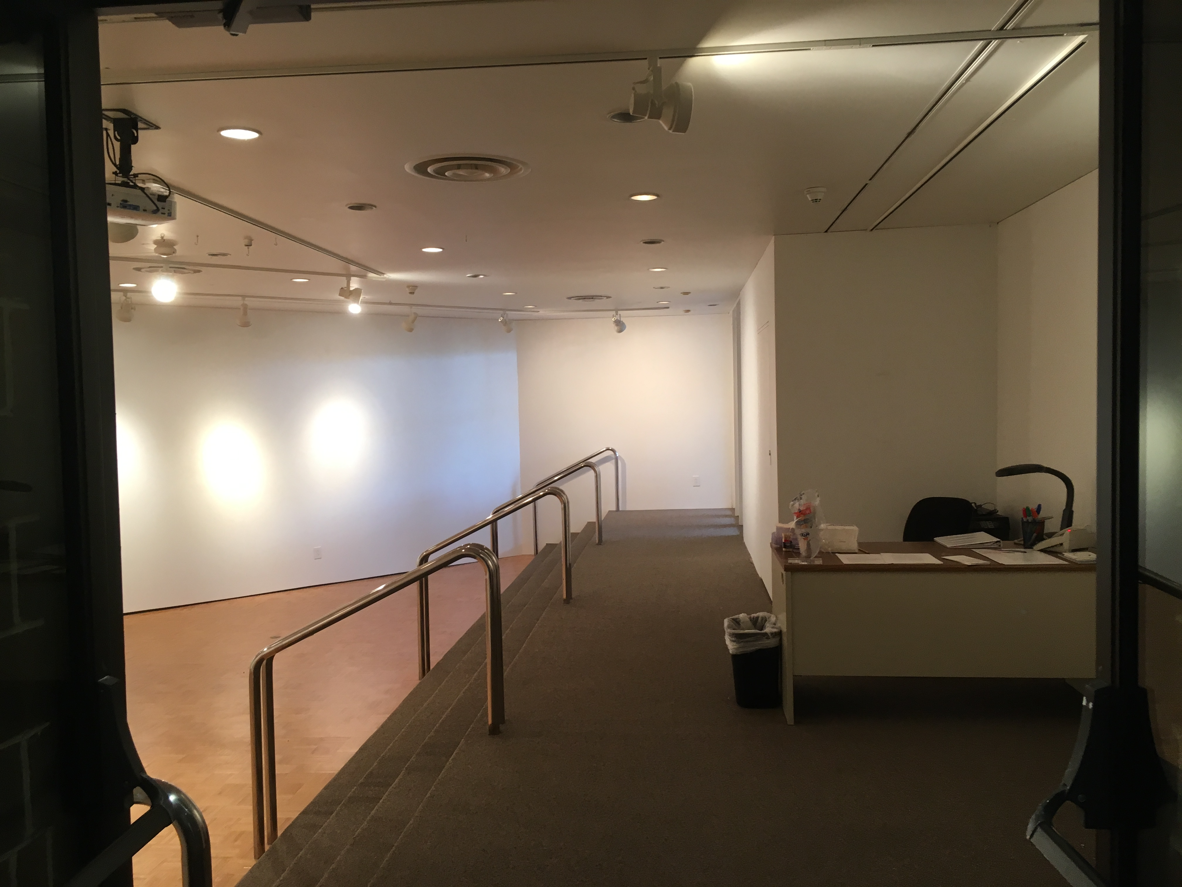 Empty Hartnett Gallery from inside the entrance