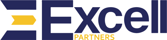 Navy and yellow logo that says "Excell Partners"