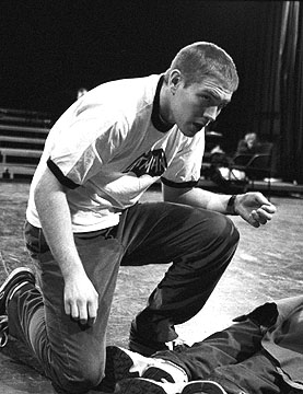 The ghost of Hamlet’s 
    father, played by David Pascoe ’05.