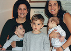 Lisa Gotkin, Pamela Epstein Levy, and children