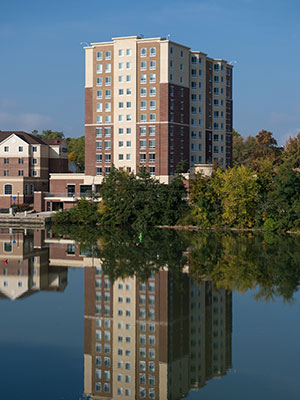 An exterior view of Brooks Crossing.