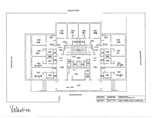 Valentine Hall floor plans.