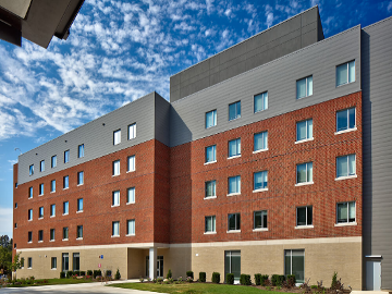 An exterior view of Genesee Hall.