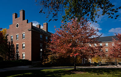 An exterior View of Lovejoy residence hall.