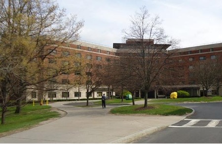 An exterior view of Susan B. Anthony Hall.