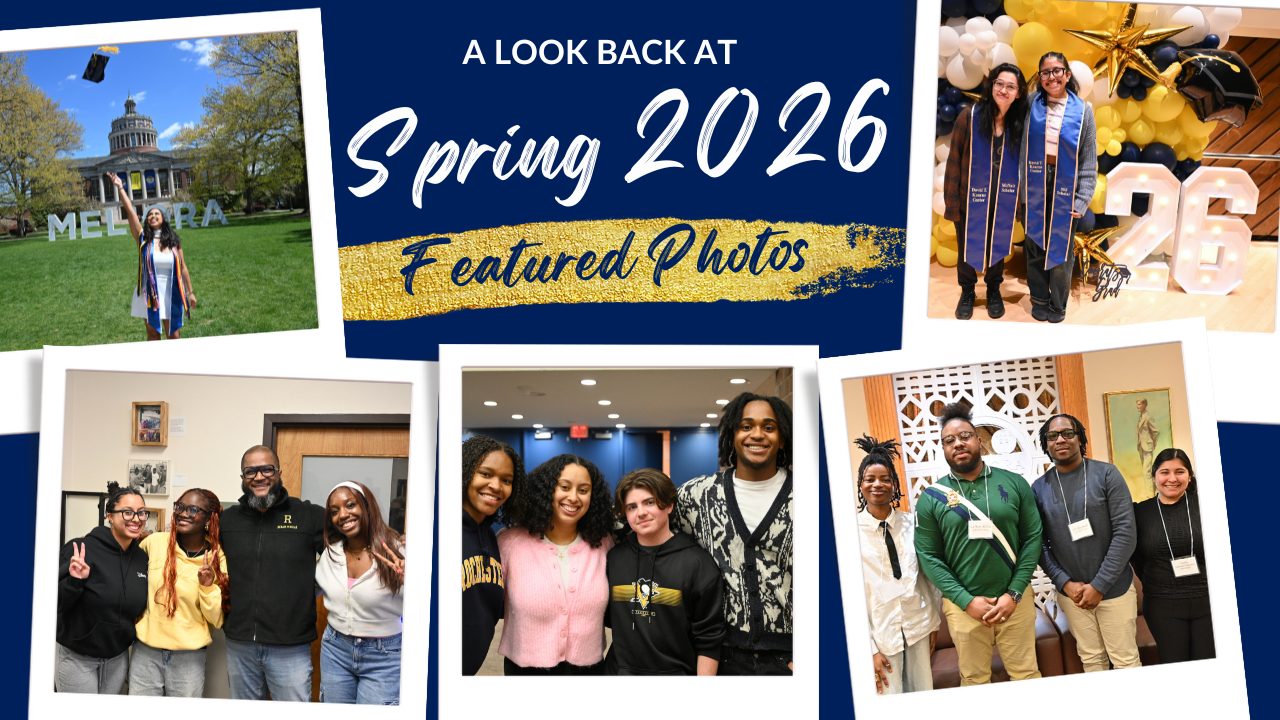 A collage of polaroid-style images on a blue background with the words A look Back at Spring 2026 featured photos.