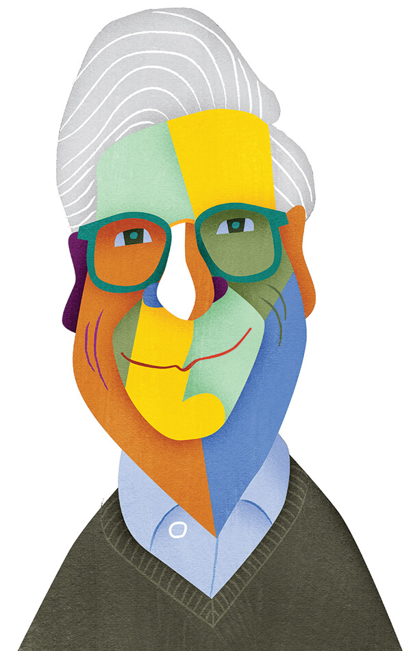 Illustration of David Cowles for Rochester Review