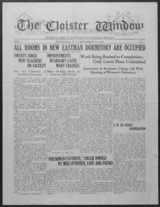 the front page of the Cloister Window newspaper, 1925