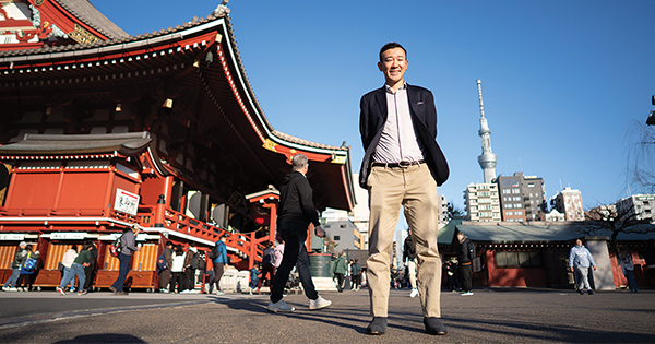 Maison ROCOCO Corporation Founder and CEO Yohay Wakabayashi poses for a photograph in at Sensoji Temple on Wednesday, Feb. 28, 2023 in Tokyo. (