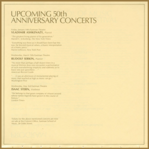 program listing concerts for 50th anniversary concerts