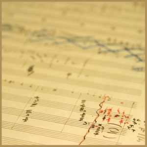 image of sheet music with unreadable notes