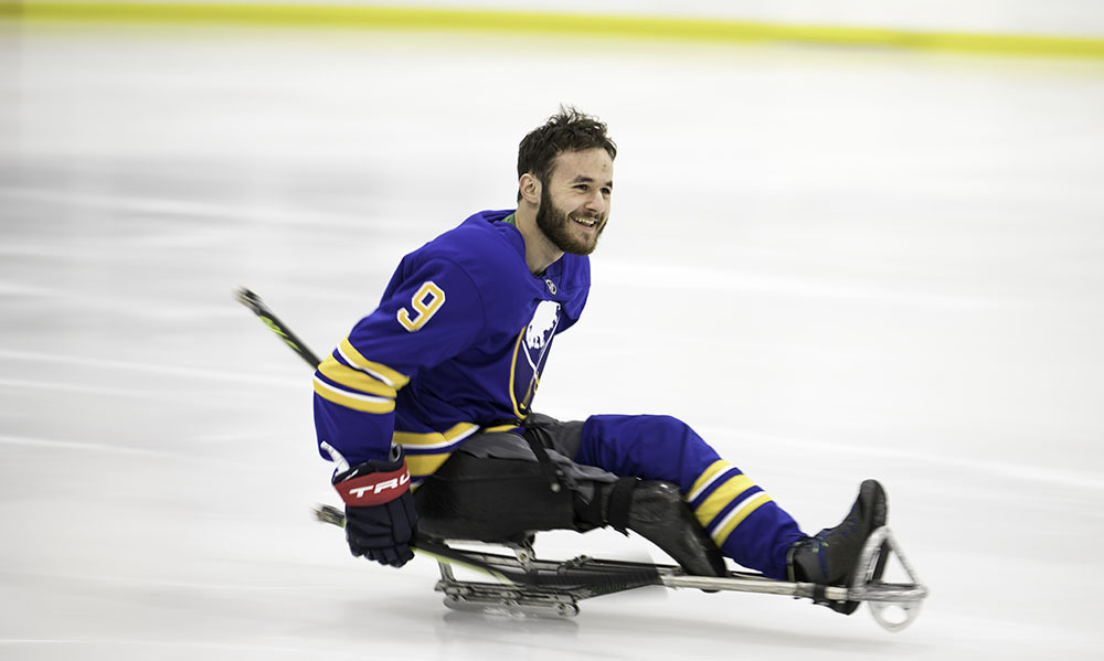 Sam Becker ’25 skating on ice