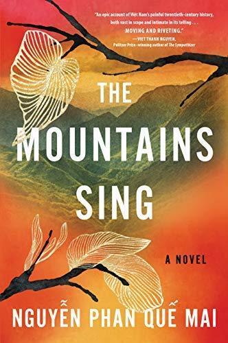Author Nguyễn Phan Quế Mai and the cover of The Mountains Sing