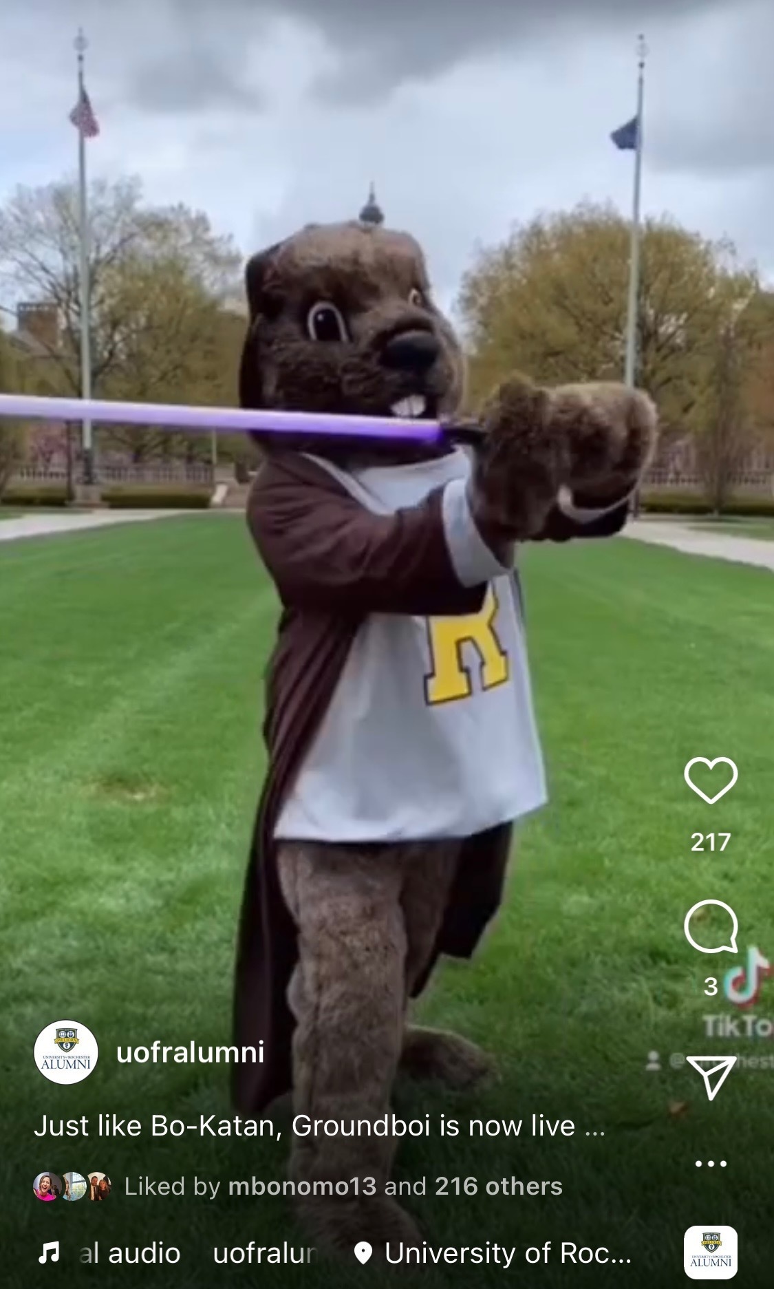 Groundboi holds light saber and celebrates May the 4th be with you!