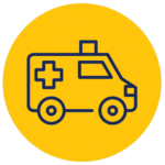 ambulance icon yellow circle background
