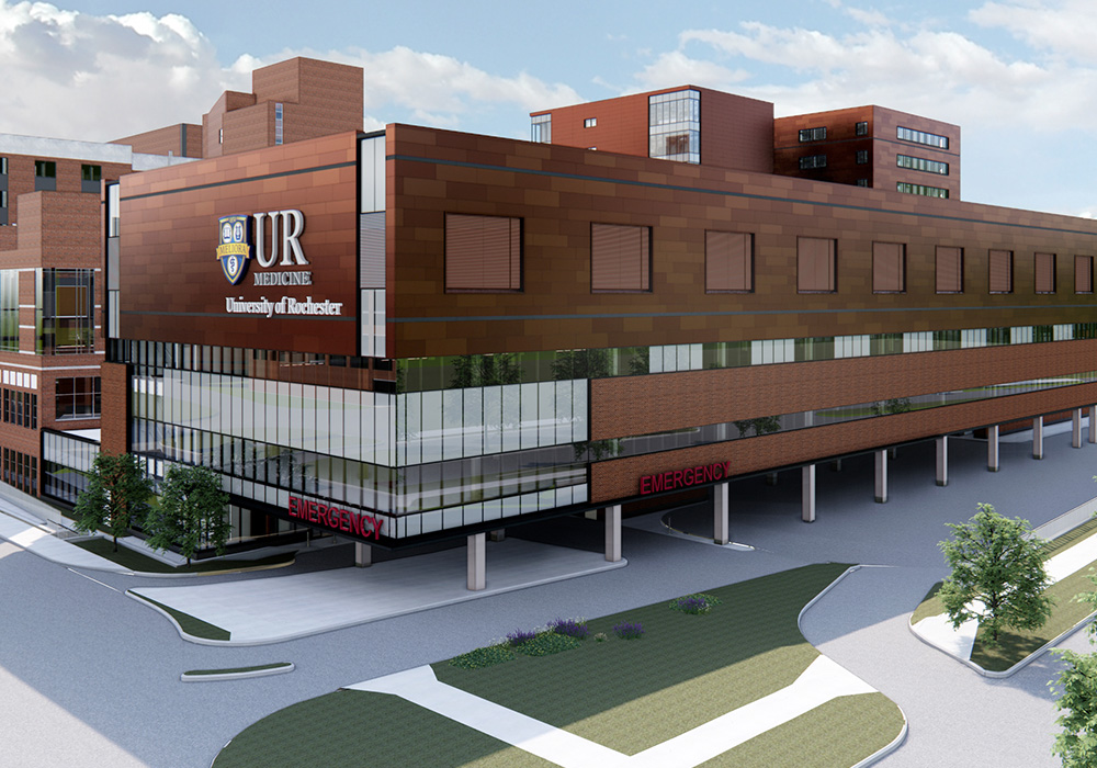 strong memorial hospital emergency department building rendering