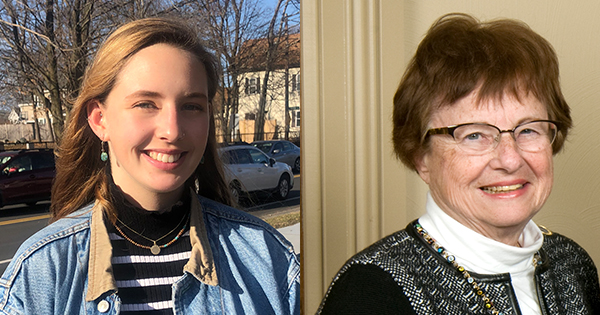 Johanna Matulonis ’23 and Irene Colle Kaplan’58