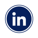 Blue and white linkedin icon.