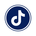Blue and white TikTok icon.