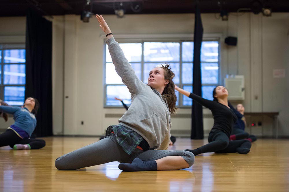 students in a dance class