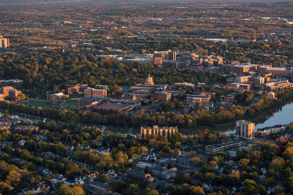 Aerial view of the Rochester River Campus