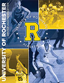 newsletter cover spread with field hockey, football, men's and women's basketball