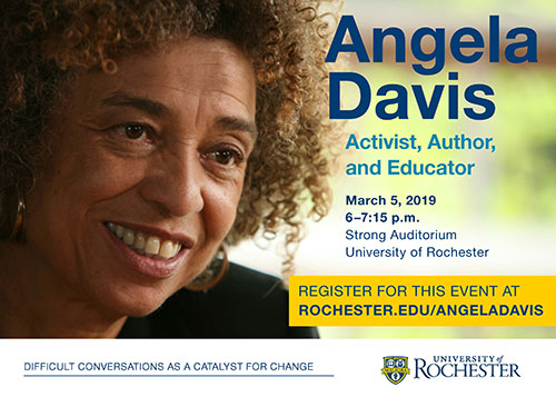 Angela Davis event poster.