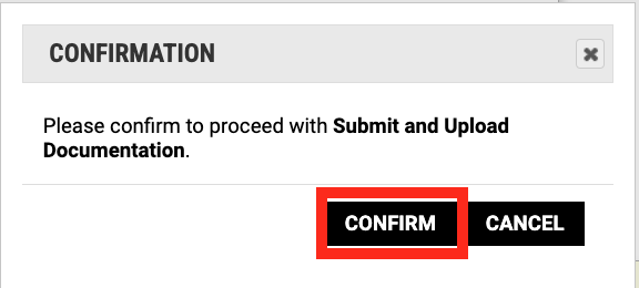Screenshot of confirmation pop up with red box around the Confirm option.