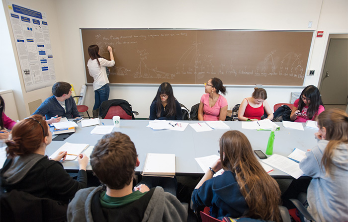 Students in a linguistics workshop.