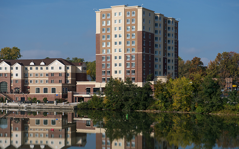 Photo of Brooks Crossing Apartments from River Campus