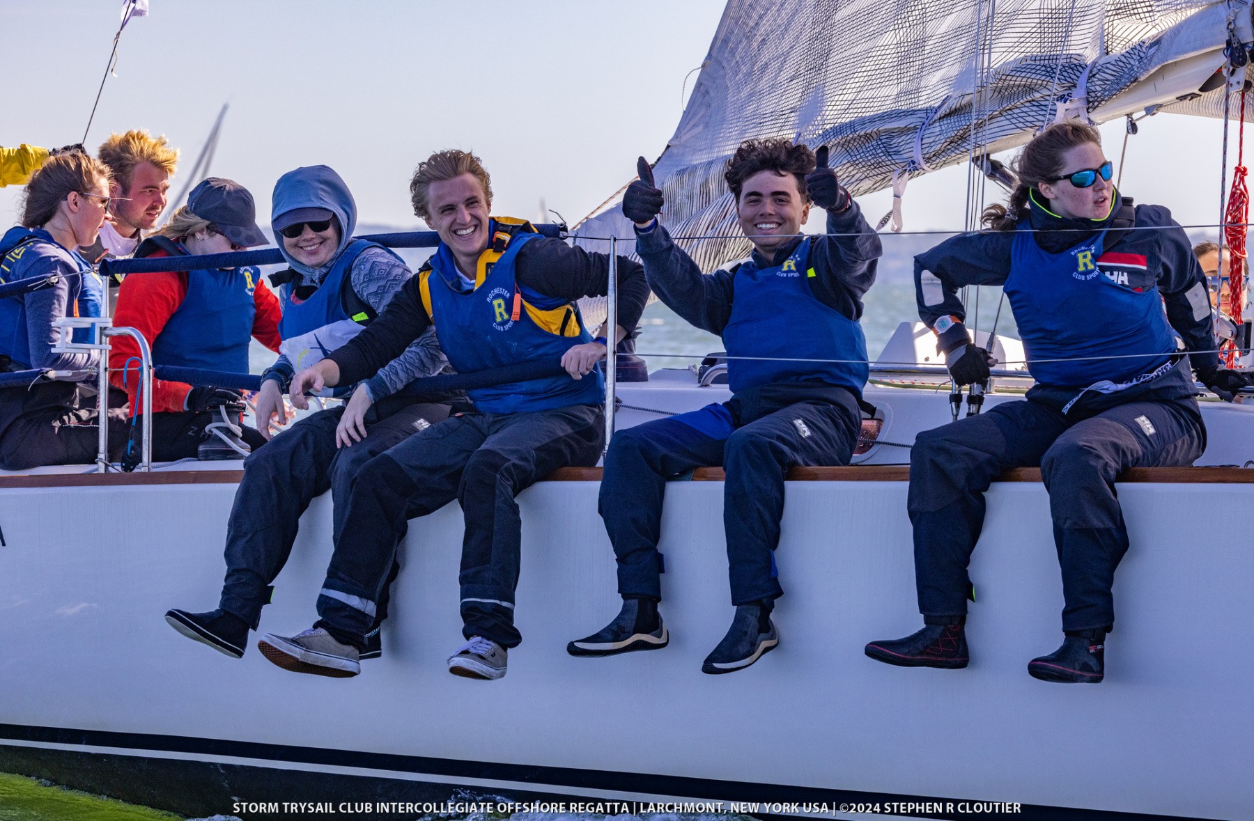 Students on a sail boat.