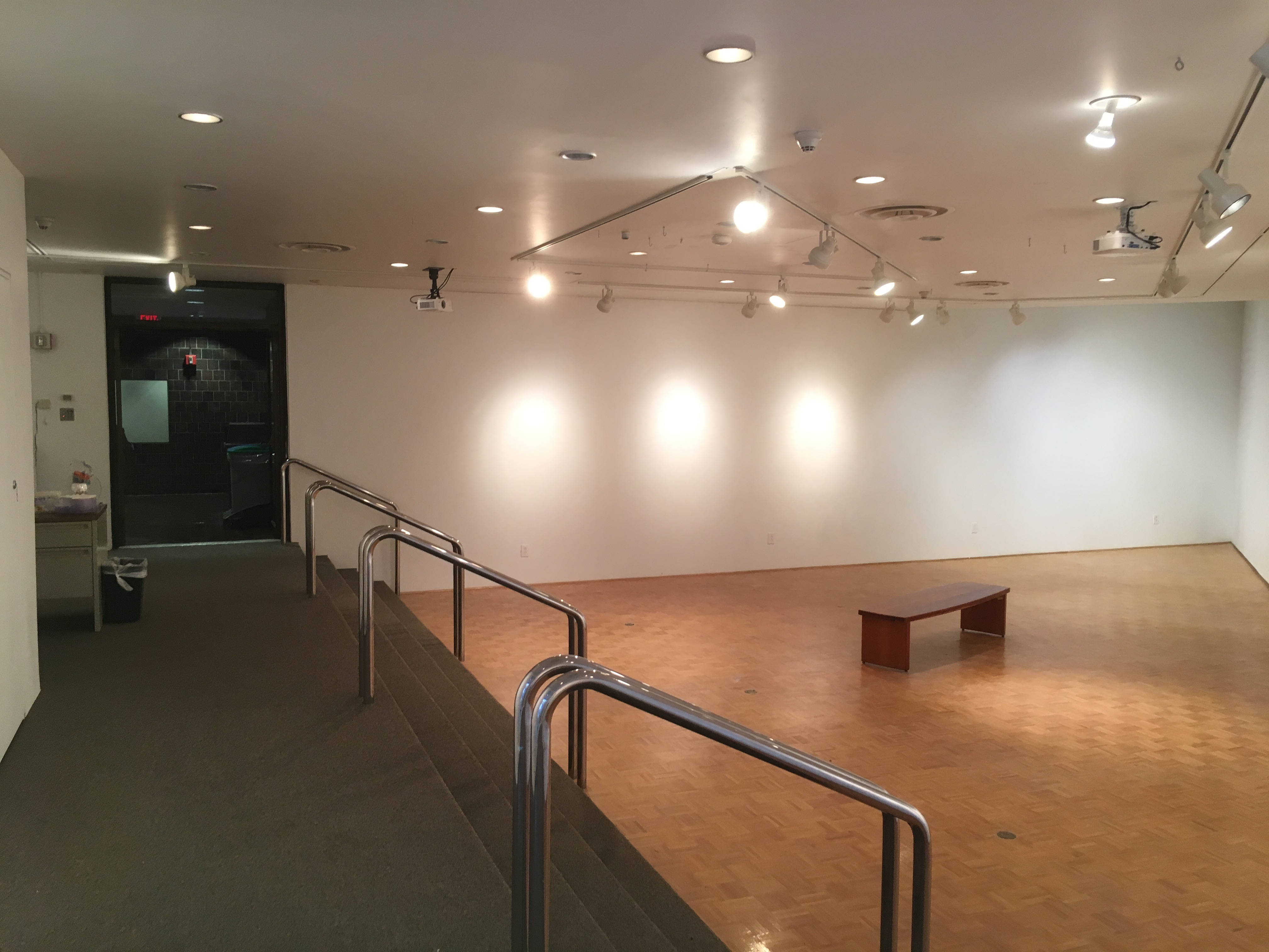 Picture taken from a corner of an empty Hartnett Gallery