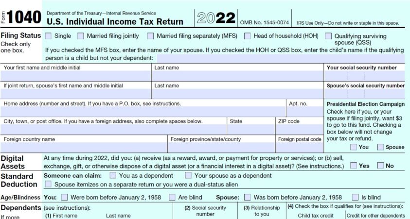 United States taxpayers use Form 1040 to file an annual income tax return.