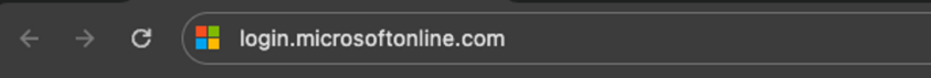 browser search bar with the URL: http://login.microsoftonline.com