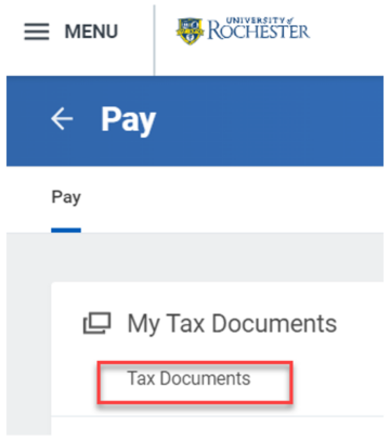 myURHR tax document screen