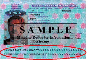 Sample image of passport as an example.