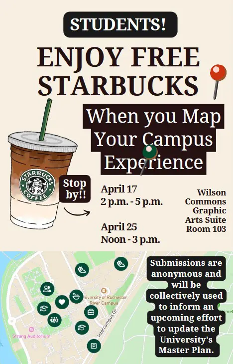 Flyer promoting student attendance at pop-up events held April 17 and 25, 2024.