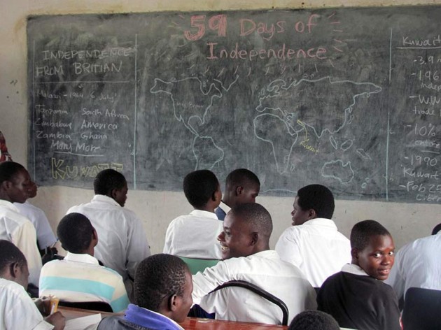 kids in an African classroom