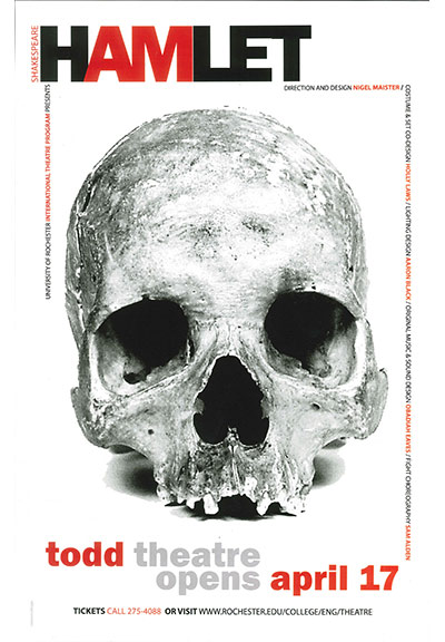 Hamlet program cover featuring a skull